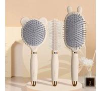 Shein 1 pieza Peine de cojín de aire con masaje de dibujos animados con arena elegante y función antiestática, adecuado para cabello rizado/liso, mango desm