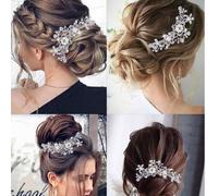 Shein 1 pieza Peine de pelo de aleación con adorno de rhinestone minimalista, pinza de pelo nupcial, pasador de pelo, diadema de pelo - versátil para sesión