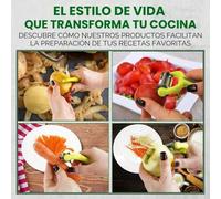 Shein 1 pieza Pelador de frutas y verduras 3 en 1 de acero inoxidable, rebanador, juliana, rallador rotativo, rallador, cortador, pelador de patatas, rebana