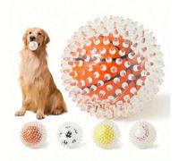 Shein 1 pieza Pelota de juguete con picos para mascotas, pelota interactiva para masticar y cuidado dental, apta para perros pequeños, medianos y grandes -
