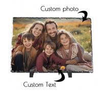 Shein 1 pieza Personalizado Rectángulo Cuadrado Marco de Pizarra - Marco de Foto de Piedra Personalizado. La eternidad marca un día memorable. - Regalos de