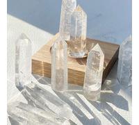 Shein 1 pieza Pilar de cristal natural, prisma hexagonal de cuarzo ahumado, piedra de curación espiritual, vara de meditación, cristal obelisco hexagonal mi