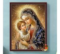 Shein 1 pieza Pintura de diamante 5D, patrón virgen, diamante completo, sin marco, varios tamaños, adecuado para decoración de pared de sala de estar y dorm