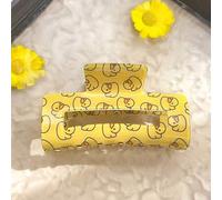 Shein 1 pieza Pinza para el cabello con diseño clásico de patito amarillo de 3.15 pulgadas, accesorio de cabello en forma cuadrada hueca para mujeres y niña
