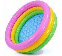 Shein 1 pieza Piscina inflable de verano para exteriores, piscina inflable circular colorida, piscina inflable plegable y portátil de PVC con inflado automá