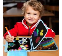 Shein 1 pieza Pizarra de libro para niños, pizarra reutilizable para cultivar la imaginación, tableta portátil para dibujar y escribir en preescolar, reg