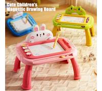 Shein 1 pieza Pizarra magnética para niños (se puede ensamblar como mesa pequeña/montada en la pared/modo de soporte), tablero de dibujo magnético borrable