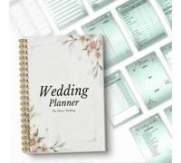 Shein 1 pieza Planificador de Boda A5 Lista de Verificación & Organizador de Presupuesto - Cuaderno Espiral Blanco, Patrón Floral, Plantilla de Planificació