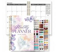 Shein 1 pieza Planificador mensual estudiantil de 24 meses para volver a la escuela, ROSA, calendario académico moderno 2025-2027 con planificador semanal c