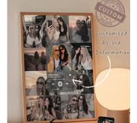 Shein 1 pieza Plantilla personalizada de póster de música para mejor amigo, collage de fotos de amistad personalizado, arte de pared personalizado, regalo d