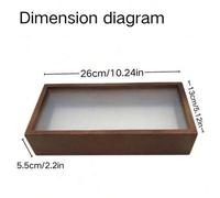 Shein 1 pieza Portafotos cuadrado de acrílico de 13*26cm - Diseño hueco transparente, con acentos de madera oscura, estilo minimalista para exhibir manualid