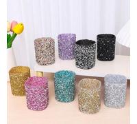 Shein 1 pieza Portalápices decorado con strass, caja de almacenamiento multifuncional para el escritorio para brochas de maquillaje, decoración de lujo para