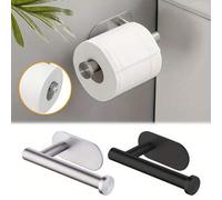 Shein 1 pieza Portarrollos de papel higiénico sin agujeros, Dispensador de toallas de papel autoadhesivo, Caja de pañuelos de plástico, Estante absorbente p