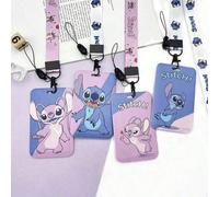 Shein 1 pieza, Portatarjetas de Disney, portatarjeta perialal de animación de puntada, portapapeles para campus, funda protectora de identificación con cord