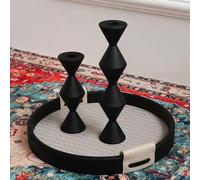 Shein 1 pieza Portavelas de resina resistente al calor de estilo nórdico en negro, portavelas de incienso minimalista Wabi-Sabi, decoración del hogar france