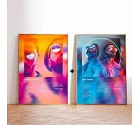 Shein 1 pieza Póster de álbum de música rap y pop francés, estilo estético, impresión en lienzo de arte de pared de hip hop rock, decoración de hogar y ofic