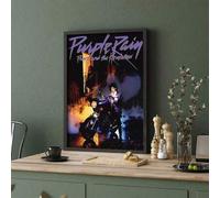 Shein 1 pieza Póster de arte de pared en lienzo sin marco - Prince And The Revolution - Purple Rain (Remasterizado 2017), impresión de póster enrollado para