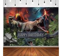 Shein 1 Pieza Póster de fondo de bendición de cumpleaños de dinosaurio Shen Shen Fen. Fondo de fotografía de fiesta de cumpleaños con tema de dinosaurios pa