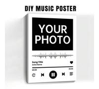 Shein 1 Pieza Póster de música personalizado - Regalo de Navidad - Póster de canción en lienzo personalizado - Regalo para él - Regalo para ella - Póster de