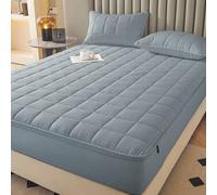 Shein 1 pieza Protector de colchón con cremallera de 6 lados 100% impermeable, sábana ajustable acolchada y reforzada, se ajusta a colchones de 6-12 pulgada