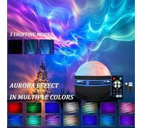 Shein 1 pieza Proyector de luz de atmósfera LED Aurora, control remoto RGB, proyector de cielo estrellado y galaxia, luz nocturna para dormitorio, proyector