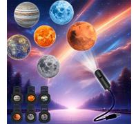 Shein 1 pieza Proyector de planeta y luna, Reemplazo de imagen de 3/6 planetas, Lámpara proyector de luz nocturna, Rotación de 360 grados, Representa la lun