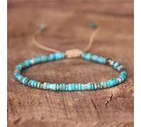 Shein 1 pieza Pulsera de cuentas de jaspe de Picasso, ajustable de alta calidad, pulsera minimalista, pulsera de piedra natural, pulsera delicada