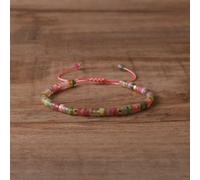 Shein 1 Pieza Pulsera de cuentas de jaspe de Picasso, ajustable de alta calidad, pulsera minimalista, pulsera de piedra natural, pulsera delicada