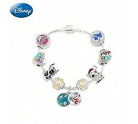 Shein 1 PIEZA Pulsera de metal con licencia oficial de Disney Stitch, accesorio de dibujos animados fresco y lindo, regalo perfecto de vacaciones para fans