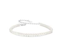 Shein 1 pieza Pulsera de perlas australianas del mar del sur de plata de ley 925, joyería de boda con cadena ajustable chapada en oro blanco para mujer, joy