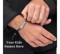 Shein 1 pieza Pulsera grabada como regalo para el padre, regalo del Día del Padre, regalo para papá, pulsera personalizada para papá con el nombre de los hi