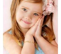 Shein 1 pieza Pulsera para niños con incrustaciones de cobre y circonita con diseño de sol, corazón y flor, adecuada para regalar a niñas/niños/familia/amig