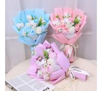 Shein 1 pieza Ramo de flores artificiales de Hello Kitty de Sanrio, 4 opciones de color, arreglo floral creativo, regalo de Navidad, Día de San Valentín, cu