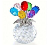 Shein 1 pieza [Ramo de Rosas de Cristal] Ramo Eterno de Rosas de Cristal, Rosas Artificiales de Colores - Para Aniversarios, Día de la Madre, Día del Padre,