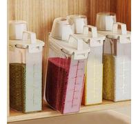 Shein 1 pieza Recipiente de almacenamiento de alimentos de 1.75L/2.5L/3L, Recipiente hermético con tapa, Caja de almacenamiento de alimentos portátil a prue