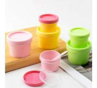 Shein 1 pieza Recipiente plástico vacío de 50g 100g de colores múltiples para cosméticos, crema facial, helado, con tapa interior y cuchara plástica para ac
