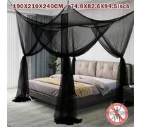 Shein 1 pieza Red de mosquitos de 4 esquinas para cama Queen/King, de tela de poliéster, disponible en cinco colores