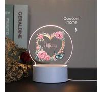 Shein 1 pieza, Regalo creativo personalizado, Regalo personalizado del Día de San Valentín, Luz de noche con nombre personalizado, Regalo para la novia, Reg