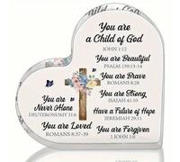 Shein 1 Pieza Regalo Cristiano Para Mujeres, Regalo Inspirador Temático De La Biblia Con Escritura Y Oración. Regalo Para Dar A Su Mejor Amiga, Recuerdo Acr