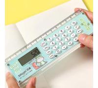 Shein 1 pieza Regla compacta y duradera de 15 cm con calculadora, regalo de recompensa, suministros de papelería como marcadores de oficina (algunas partes