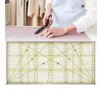 Shein 1 pieza Regla de costura de acrílico, con líneas de cuadrícula transparente de doble color para medición de precisión, excelente para costura, acolcha