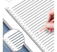 Shein 1 pieza Regla plantilla de línea recta transparente con marcas, regla para estudiantes A4 para tarea, plantilla de caligrafía