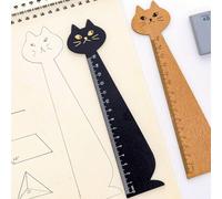 Shein 1 pieza Regla recta de gato nuevo al azar, regla bonita de madera, herramientas Kawaii, papelerÃa, dibujo de dibujos animados, regalo, suministros es