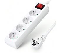 Shein 1 pieza Regleta de 3,4 m con interruptor y protección infantil, color blanco, 16A 250V, marca Aigostar, apta para el estándar francés