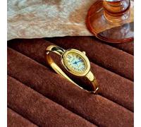 Shein 1 pieza Reloj de cuarzo con estilo de brazalete dorado, de moda casual, adecuado para uso diario, también un regalo ideal para volver a la escuela/gra