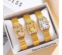 Shein 1 pieza Reloj de cuarzo elegante y lujoso con esfera cuadrada brillante, diseño intelectual que equilibra el trabajo y la vida, regalo ideal para vaca