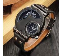 Shein 1 pieza Reloj de hombre de moda, reloj de lujo de marca para hombres, reloj de cuarzo de zona horaria dual, reloj casual para hombres, reloj deportivo