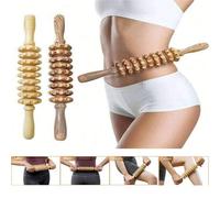Shein 1 pieza Rodillo de masaje tradicional chino de madera manual, rodillo de engranajes para terapia de meridianos, deportes, ejercicios de yoga/pilates,
