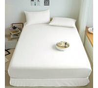 Shein 1 pieza Sábana ajustable de unicolor, protector de colchón, cubierta de colchón para cama, sábana ajustable de bolsillo profundo, suave y transpirable