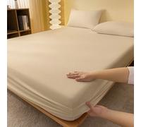 Shein 1 pieza Sábana ajustada de unicolor, protector de colchón, funda de colchón para cama, sábana ajustada de bolsillo profundo, suave y transpirable, par